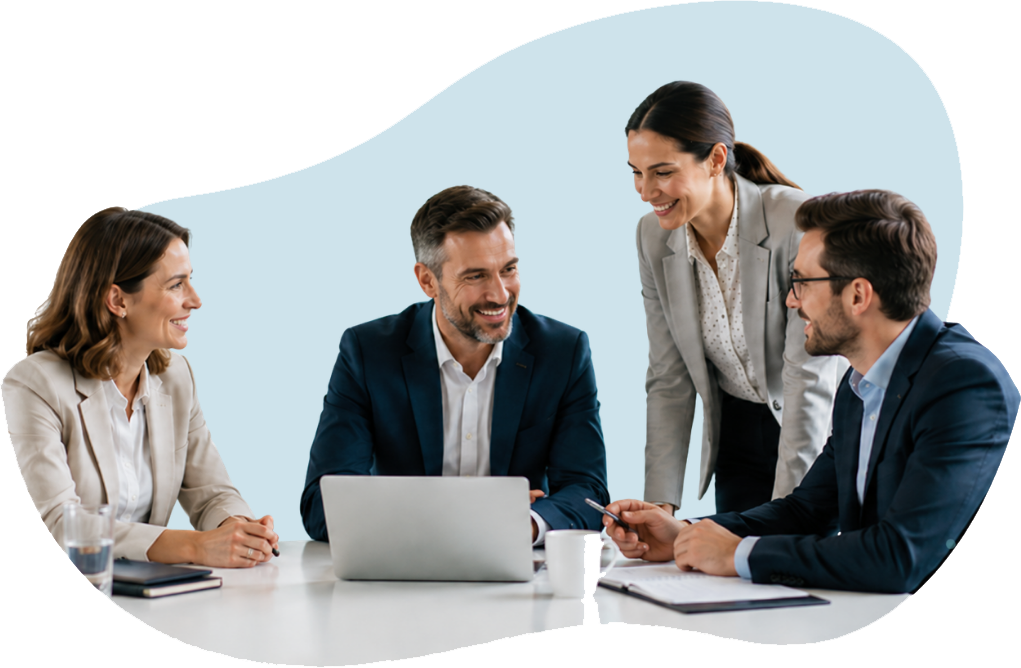 Equipa empresarial reunida